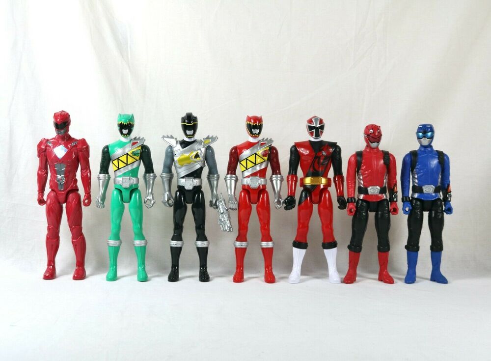 Bandai Mighty Morphin Power Rangers 8” inch - Lot of 7 Action Figures Red Toys